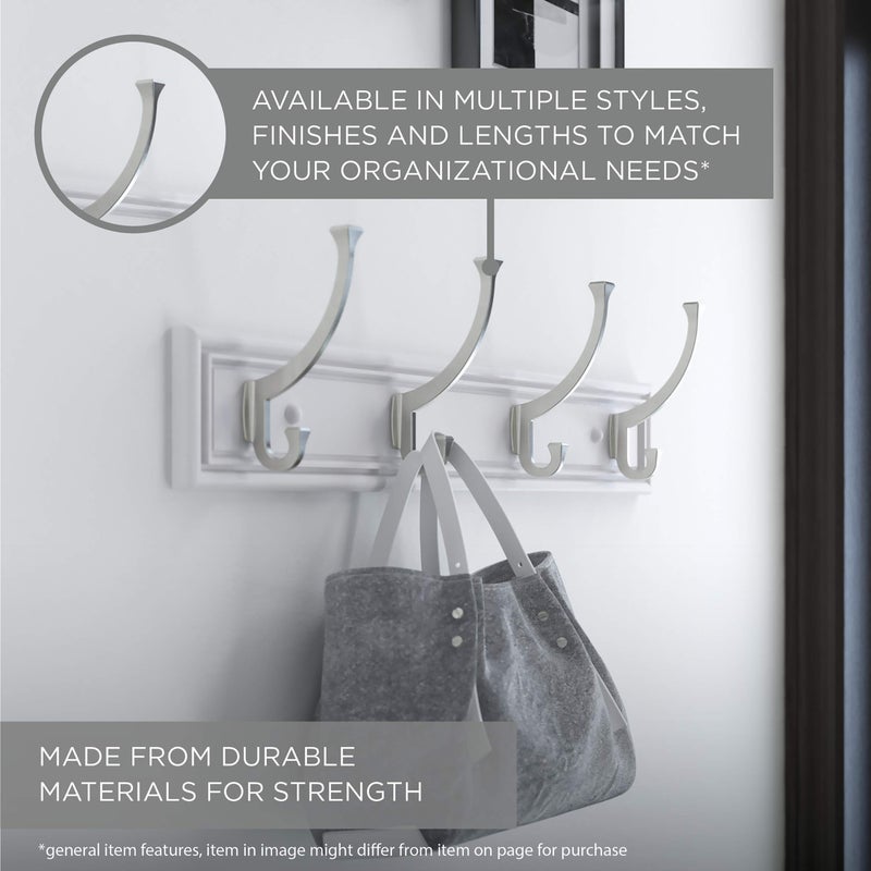 Liberty Hardware 129847 18-Inch Coat and Hat Rail/Rack with 4 Heavy Duty Hooks, White and White - Image 4